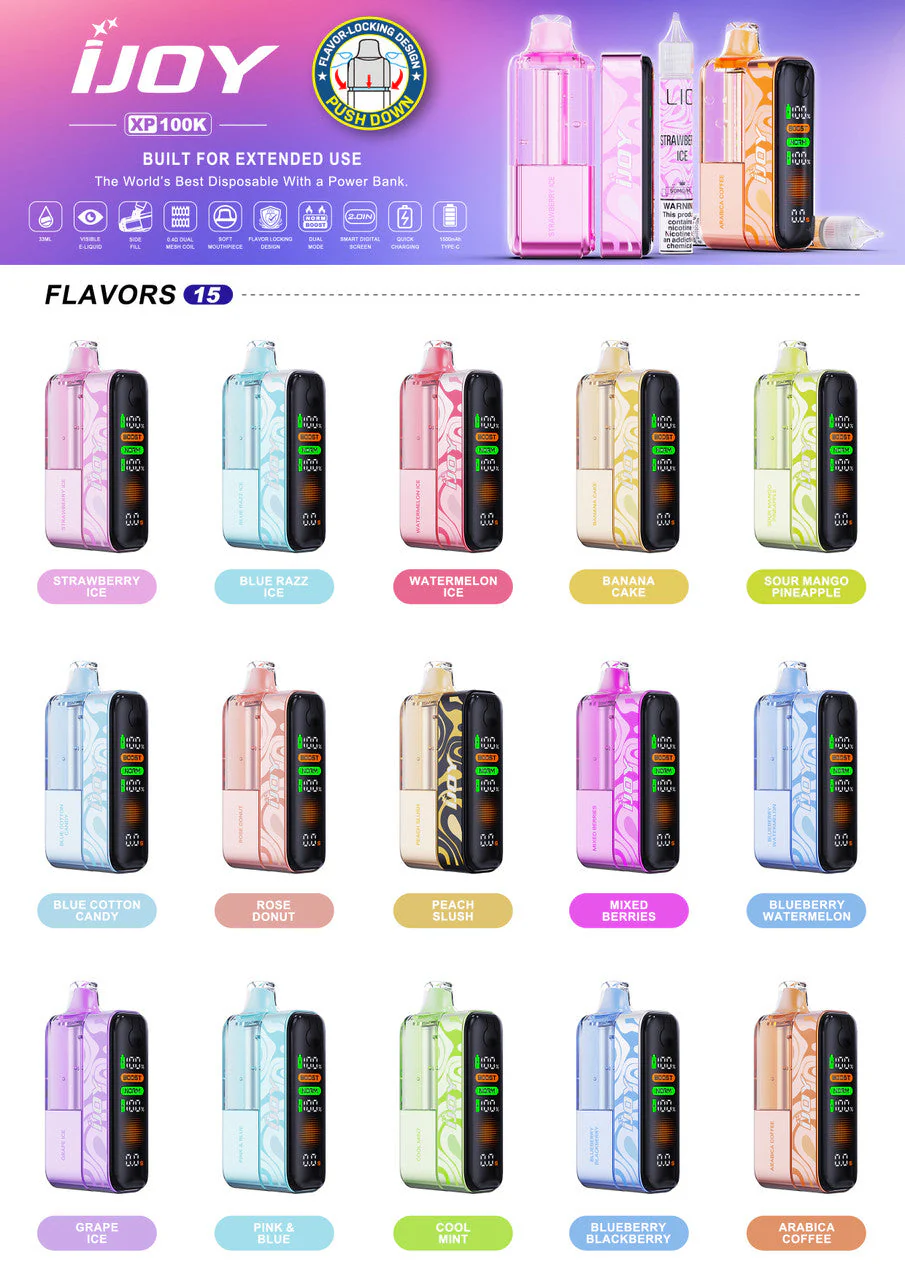 iJoy XP 100K Refillable Disposable KIT TEXAS COMPLIANT - Image 5
