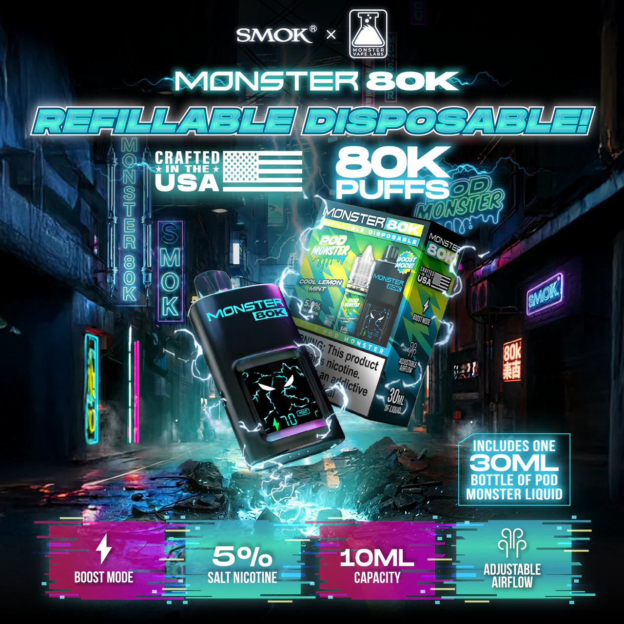 Monster 80K Refillable Disposable - Image 3