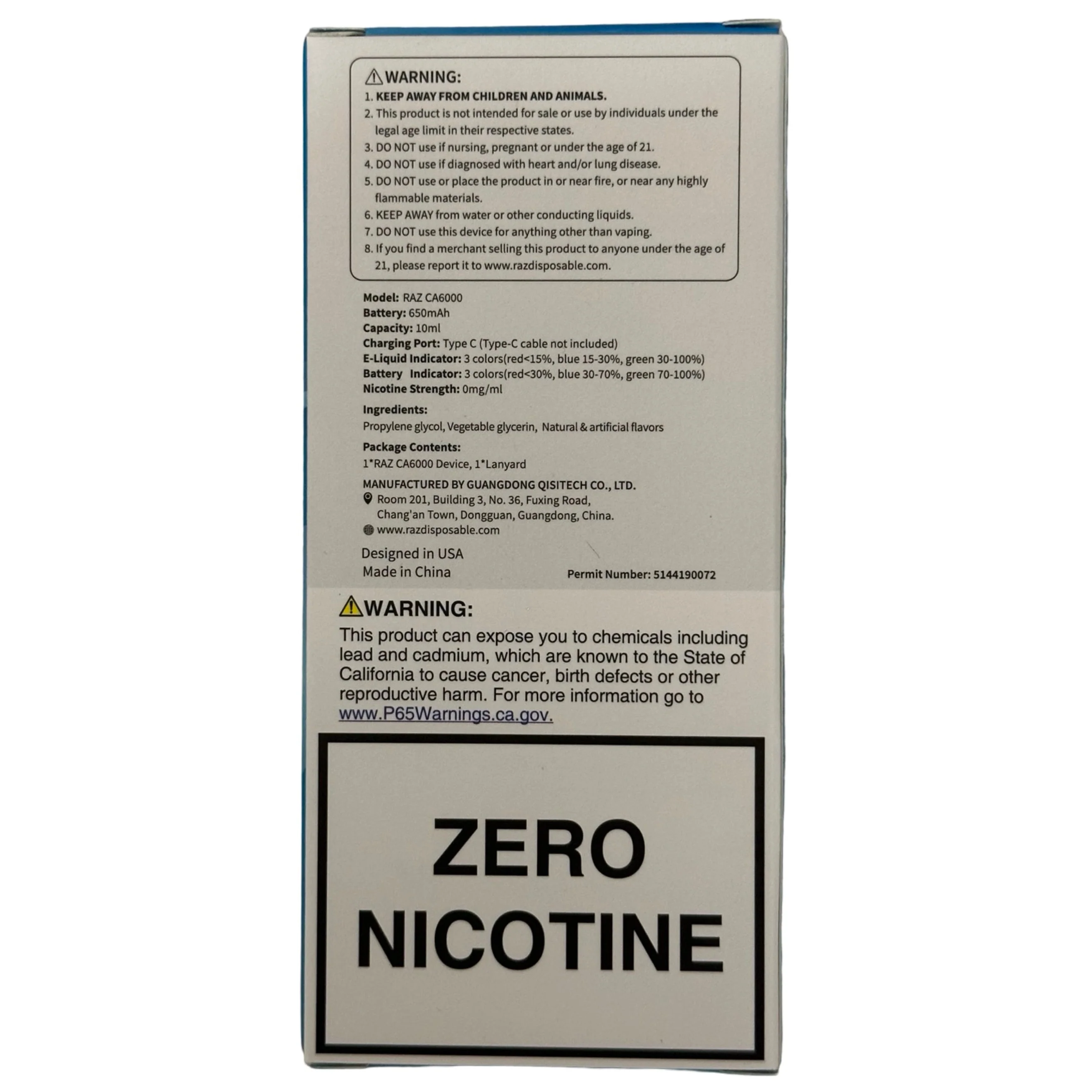 Peach Pear - RAZ CA6000 - Zero Nicotine - Image 3