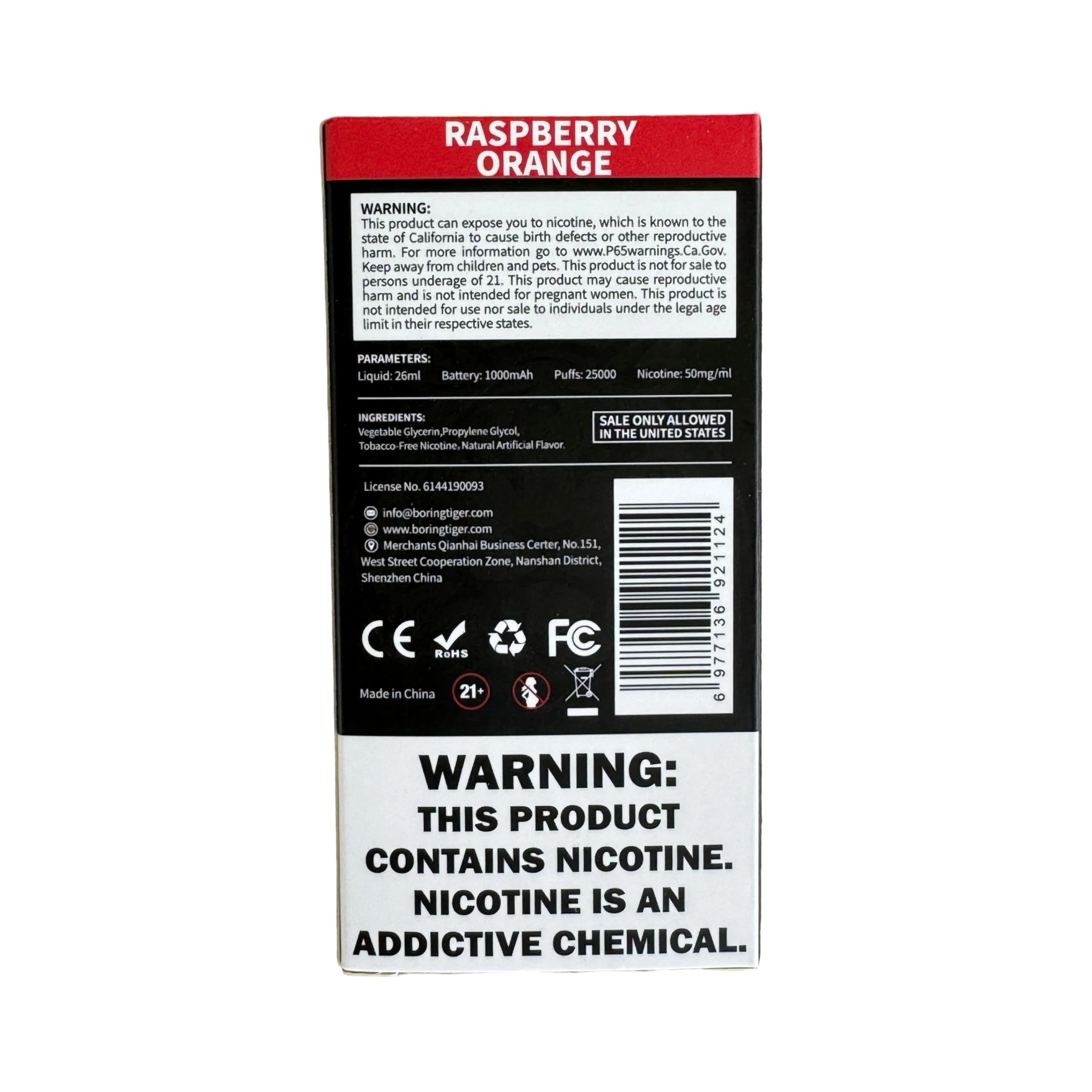 Raspberry Orange - Luffbar Boring Tiger 25000 - Image 3